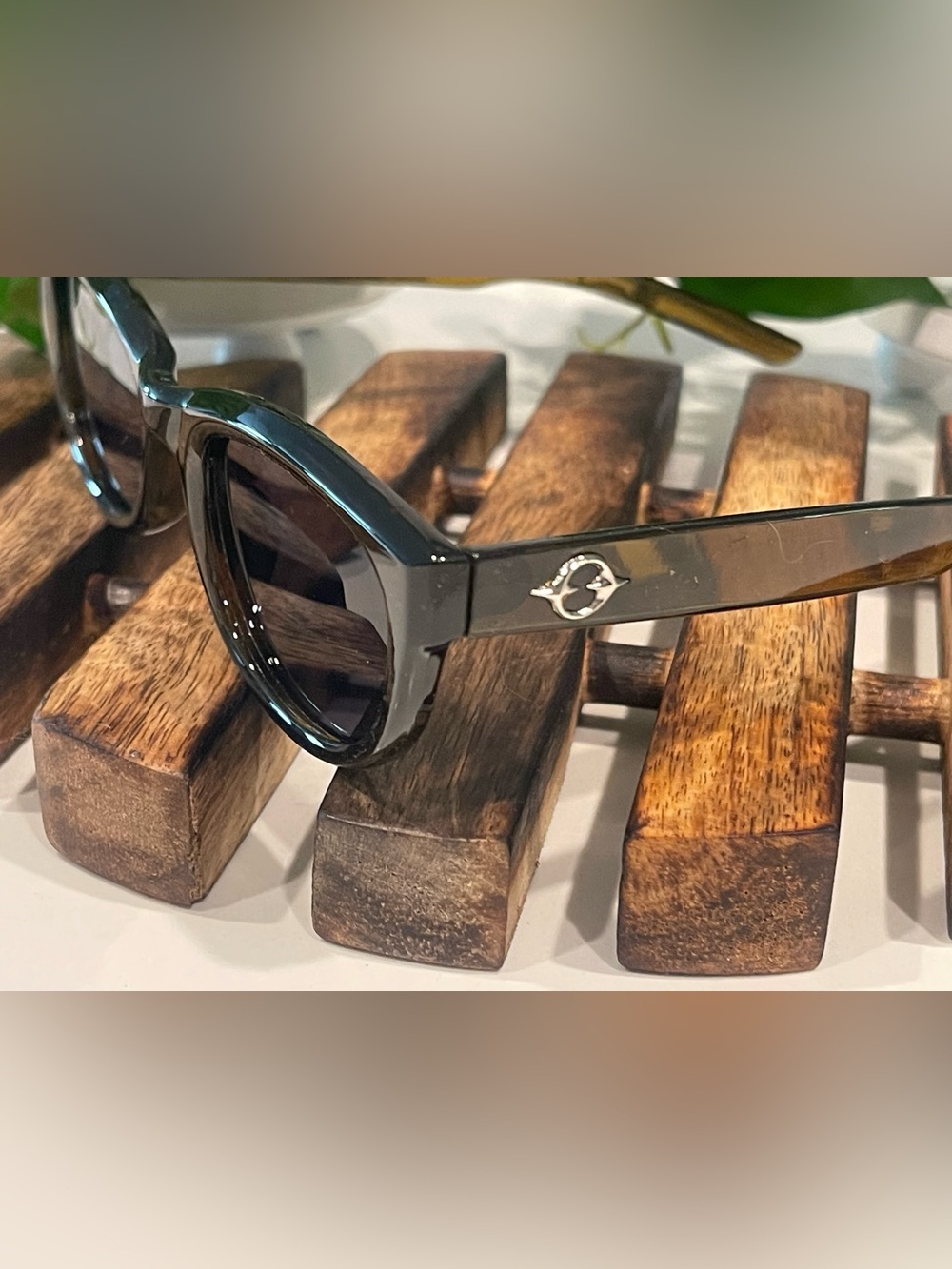 Woman’s Sunglasses with Silver Accent Black/brown w/case New